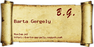 Barta Gergely névjegykártya